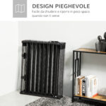 Cancelletto di Sicurezza Pieghevole 6 Sezioni, Cancellino Barriera per Cani in Acciaio, Sistema di Blocco e Chiusura Automatica, Nero - immagine 6