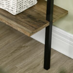 Libreria Moderna a Scala con 5 Ripiani e Dispositivo Antiribaltamento, Design a Muro, in Legno e Metallo, 60x30x184,5 cm, Marrone - immagine 9