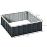 Letto per Orto Rialzato in Acciaio, Fondo aperto e Montaggio Senza Attrezzi, 90x90x30cm - immagine 3