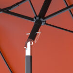 Ombrellone da Giardino Doppio Inclinabile con Apertura a Manovella, 295x152x222cm, Rosso - immagine 9