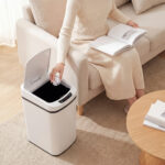 Cestino Rifiuti da 12L a Infrarossi con Secchio Rimovibile, in Acciaio Inox, ABS e PP, 28x22x41 cm, Bianco - immagine 8