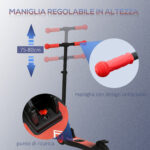 Monopattino Elettrico Pieghevole per Bambini 6+ Anni ad Altezza Regolabile, 71x36,5x75-80 cm, Nero e Rosso - immagine 6