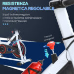 Cyclette Professionale, Bici da Spinning,Cyclette da Camera Regolabile con Schermo LCD e Portabicchieri, Volano 8kg, Bianco - immagine 6