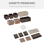 Mobile Cassettiera da Camera da Letto e Soggiorno, Cassettiera con 7 Cassetti Pieghevoli in Tessuto e Ripiano in MDF, 80x29x78,5cm, Multicolore - immagine 7