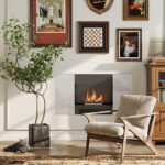 Camino a Bioetanolo 0,9L da Parete in Acciaio Inox, 1x15x54 cm, Nero e Argento - immagine 2