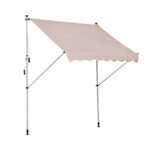 Tenda da Sole 2x1,5 m per Esterno a Rullo con Manovella e Angolazione Regolabile, Beige