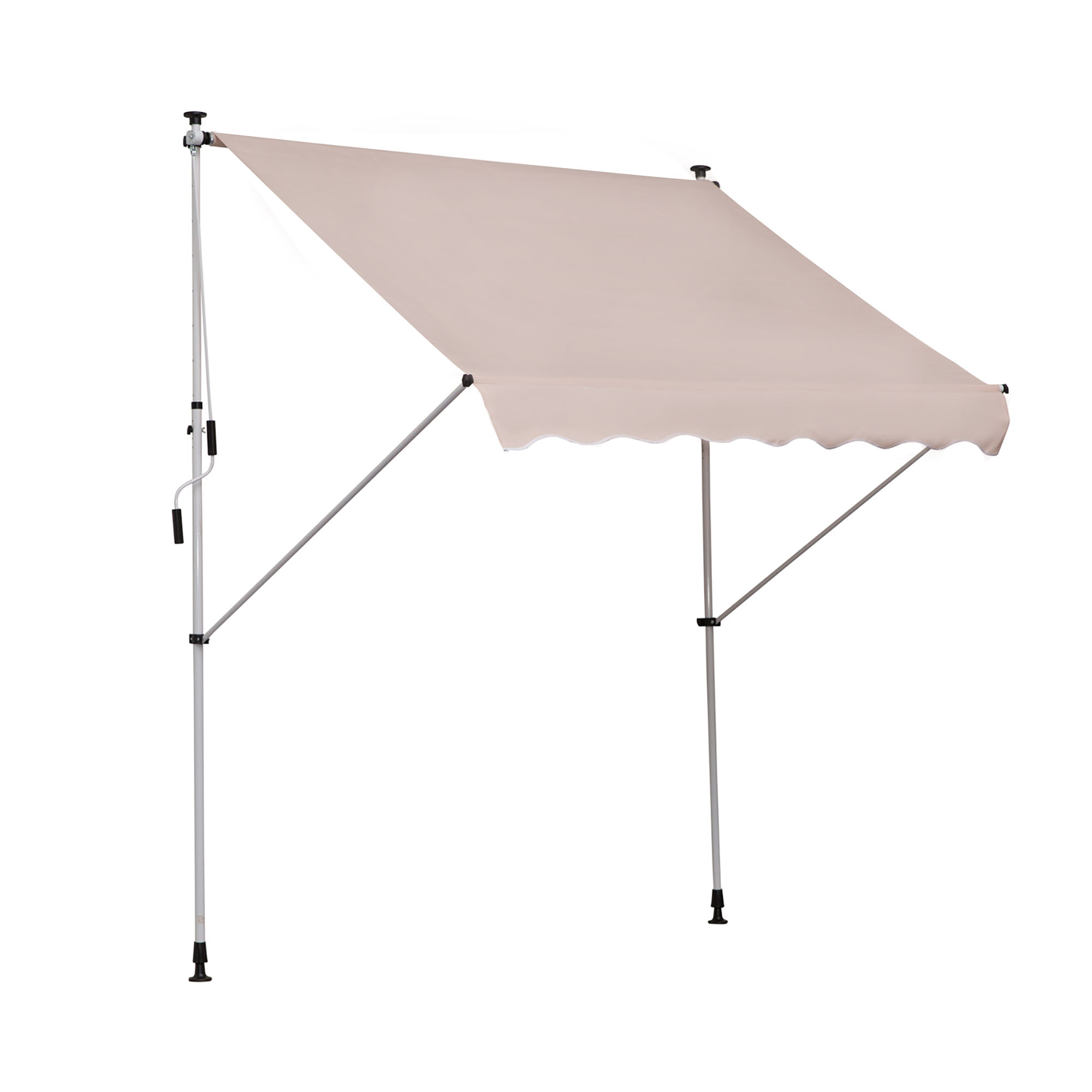 Hkf04c19494e5a16f.jpg Tenda da Sole 2x1,5 m per Esterno a Rullo con Manovella e Angolazione Regolabile, Beige - immagine 1