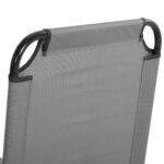 Sdraio da Giardino Pieghevole con Schienale Regolabile, Acciaio e Tessuto Oxford, 188x56x28cm, Grigio - immagine 8