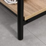 Appendiabiti con Panca e Scarpiera in Stile Industriale, Mobile per Ingresso Vintage in Legno e Acciaio Nero - immagine 9