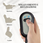 Poltrona Alzapersona Elettrica Reclinabile con Poggiapiedi, Telecomando e Tasca, Beige - immagine 4