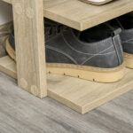 Mobile Scarpiera in Legno 6 Scarpe con Ripiano Porta Oggetti 32x30x104cm - immagine 8