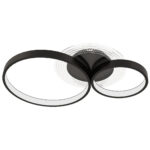 Plafoniera LED Moderna a 3 Anelli con Temperatura Colore Regolabile, Potenza 40W, Nero