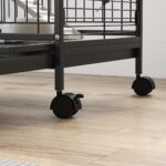 Gabbia per Piccoli Animali e Piccoli Roditori con Ruote, Gabbietta per Conigli e Cincillà con 3 Rampe e 3 Piattaforme, Ciotola e Bottiglia, 61,5x44x95 cm, Nero - immagine 8