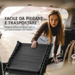 Sdraio da Giardino Pieghevole con Schienale Reclinabile su 5 Posizioni e Cuscino, 185x58x30cm, Nero - immagine 6