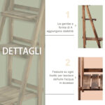 Portapiante Pieghevole Portavasi in Legno di Abete con 3 Livelli Scaffale da Esterno per Piante Portafiori 80x37x93cm - immagine 7