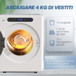 Mini Asciugatrice Elettrica 10W da 3 kg con Display LED, 49x43x61 cm, Bianco - immagine 5