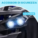 Quad Elettrico per Bambini 3-5 Anni a 12V con Fari e Pedale, in PP e Metallo 1x65x73 cm, Blu - immagine 6