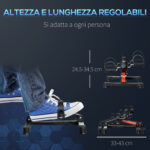 Mini Cyclette per Riabilitazione con Altezza e Resistenza Regolabile e Display LCD, in Acciaio e ABS, Nera e Rossa - immagine 4