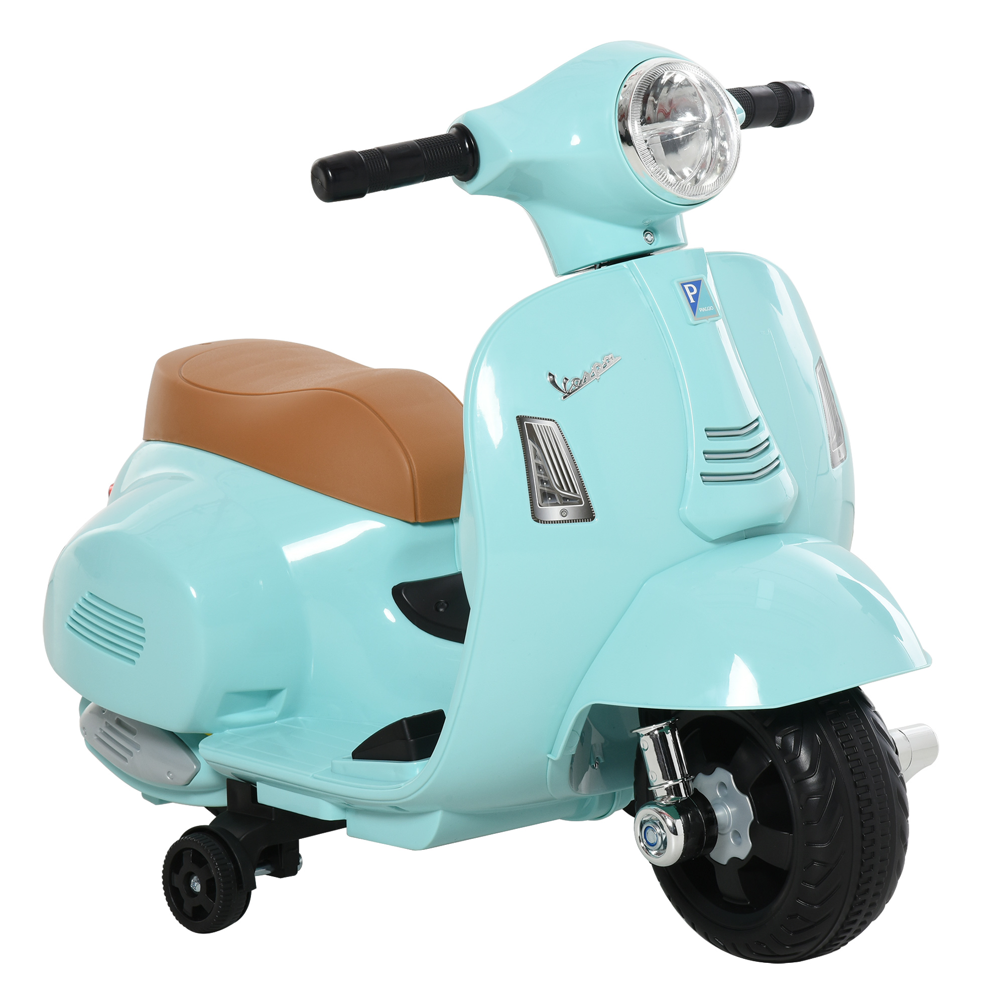 IQF9a719496f92676.jpg Moto Elettrica per Bambini 18-36 mesi con Licenza Ufficiale Vespa, Fari e Clacson, 66.5x38x52 cm, Verde - immagine 1