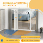 Cancelletto per Cani taglia Piccola e Media con Chiusura Automatica, in Acciaio e PA, 74-1x76 cm, Bianco - immagine 6