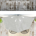 Ombrellone da Parete Mezzaluna Salvaspazio con Apertura a Manovella, 2,7x2,4 m, Grigio Chiaro - immagine 6