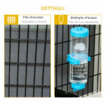 Conigliera in Legno con Casetta e Area Aperta per 1 Coniglio, 90x53x50cm, Grigio Scuro - immagine 7