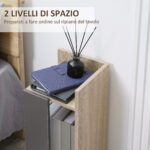 Comodino Moderno Grigio con Ripiano Aperto, Set 2 Pezzi in Truciolato per Camera da Letto e Soggiorno, 27x25x60cm - immagine 5
