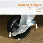 Carrello da Cucina Portaspezie a 3 Livelli e 4 Ruote in MDF e Truciolato, 89x45x89cm, Bianco - immagine 6