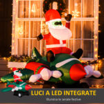 Babbo Natale Gonfiabile su Aereo 160cm con Luci LED Integrate, Decorazione Natalizia da Esterno - immagine 4