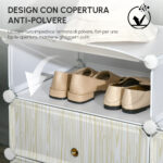 Mobile Scarpiera Modulare Salvaspazio, 6 Cubi 45x35x17 cm in Acciaio e PP, Bianco - immagine 6