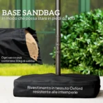 Ombrellone da Giardino Doppio 460x270cm, Ombrellone da Esterno con Apertura a Manovella, Base a Croce e Zavorra, Acciaio e Poliestere Khaki - immagine 3