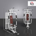 Stazione Fitness Multifunzione per Casa e Palestra con 4 Imbottiture, in Acciaio e PU, 150x110x210 cm, Bianco - immagine 3