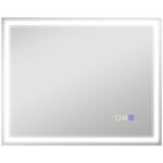 Specchio Bagno Antiappannante con Luce LED Regolabile, Speaker Bluetooth, Pulsanti Touch, 80x1 cm
