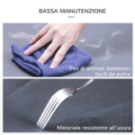 Lettino per Cani Pieghevole in Acciaio e Tessuto Oxford per Interni ed Esterni, 59x46x15 cm, Grigia - immagine 8