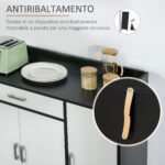 Mobiletto da Cucina Moderno in MDF con 2 Armadietti, 1 Cassetto e Ripiani Regolabili, 90x40x90 cm - immagine 6