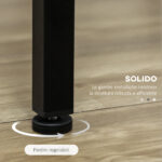 Set da Bar 5 pezzi con Tavolo alto e 4 Sgabelli Stile Industriale, Marrone e Nero - immagine 6