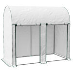 Serra da Giardino da 2 m², 2 Porte Avvolgibili, Copertura in PE 140g/m² Anti-UV, 2x1x1,78m, Bianco