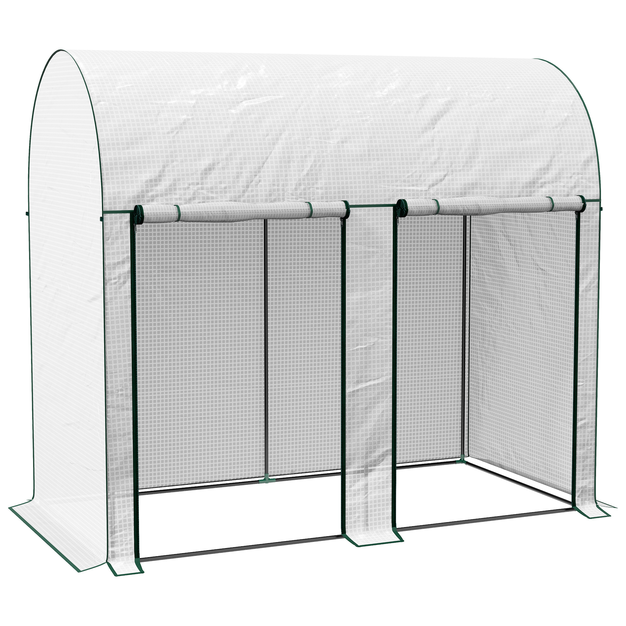 J7Iba3194942eaf02.jpg Serra da Giardino da 2 m², 2 Porte Avvolgibili, Copertura in PE 140g/m² Anti-UV, 2x1x1,78m, Bianco - immagine 1