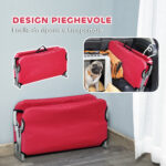 Brandina per Cani Piccoli Pieghevole per Interno ed Esterno, Metallo e Tessuto Oxford, 71x58x20 cm, Rosso - immagine 7