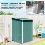 Casetta da Giardino Porta Attrezzi in Acciaio Galvanizzato e Porta, 1x103x160cm, Verde - immagine 6