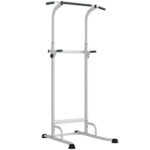 Stazione Fitness con Barre per Dip e Trazioni, Altezza Regolabile 176,5-227 cm e Capacità 120 kg, Bianco