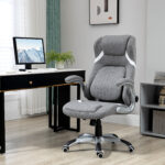Sedia da Ufficio Reclinabile in Tessuto Traspirante e Acciaio con Altezza Regolabile, 68x76x109-117 cm - immagine 2