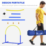 Set Agility Dog con 4 Archi Componibili e Borsa da Trasporto, 88x64x95 cm, Blu e Giallo - immagine 4