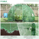 Serra a Tunnel con Porta Avvolgibile e Finestre, Copertura PE e Struttura in Acciaio, 1,5x3x2m, Verde - immagine 5