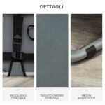 Lettino per Cani Pieghevole in Acciaio e Tessuto Oxford per Interni ed Esterni, 59x46x15 cm, Grigia - immagine 7