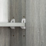 Armadietto con Specchio a 4 Sezioni con Ripiani Regolabili, in Legno e Vetro, 90x15x75 cm, Grigio - immagine 8