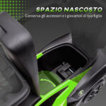 Lamborghini Macchinina per Bambini 2 in 1 con Maniglione e Barriera di Sicurezza, Volante e Clacson, Auto per Bambini in PP e Metallo, 86,5x40x89,5 cm, Verde e Nero - immagine 5