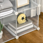 Mobile Scarpiera Modulare Salvaspazio, 6 Cubi in Plastica PP, 65x32x162 cm, Trasparente - immagine 8