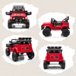 Fuoristrada per Bambini con Fanali, Clacson, Cintura e Telecomando, in PP e Metallo, 99x66x68,5 cm, Rosso - immagine 9