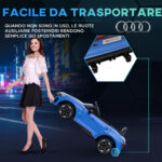 Auto Elettrica per Bambini 3-5 Anni con Telecomando, Sospensioni e Clacson, 103x58x41 cm, Blu e Nero - immagine 7